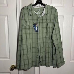 Salt life green button down size 2XL C20-40